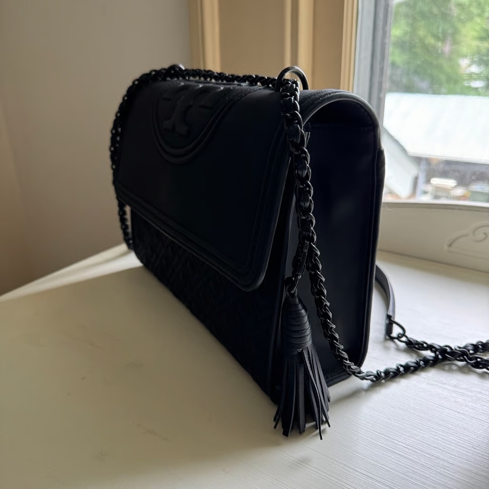 Tory Burch Fleming Crossbody Bag in Matte Black